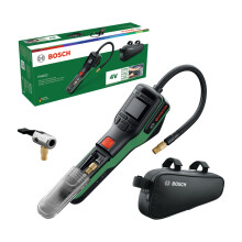Bosch PNEO Cordless Pneumatic Pump (Compact Power BA 4V 3.0 Ah Battery, Quick Snap, Ball Needle, Presta Valve and Balloon adapters, Bike Bag