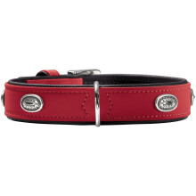 HUNTER Softie Stone Art-Nubuk Nickel Collar, 50/36 x 44 cm, Small, Red/Black