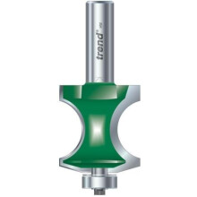 Trend CraftPro Traditional Torus Router Cutter, 1/2 Inch Shank, 37mm Cut Diameter & 40mm Cut Length, 13.5mm Radius, Tungsten Carbide Tipped