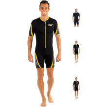 Cressi Playa Man Shorty Wetsuit - Shorty Men's 2.5mm High Elasticity Neoprene Wetsuit, Black/Yellow, M