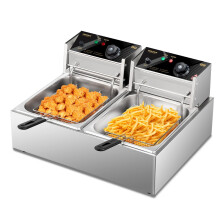 ROVSUN Electric Deep Fryer with Basket & Lid, Countertop Kitchen Frying Machine, Stainless Steel Fryer for Turkey, French Fries, Donuts12L