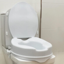 OrtoPrime Raised Toilet Seat with Lid – 10cm Toilet's Seat Riser for Elderly and Disabled – Adjustable Side Locks