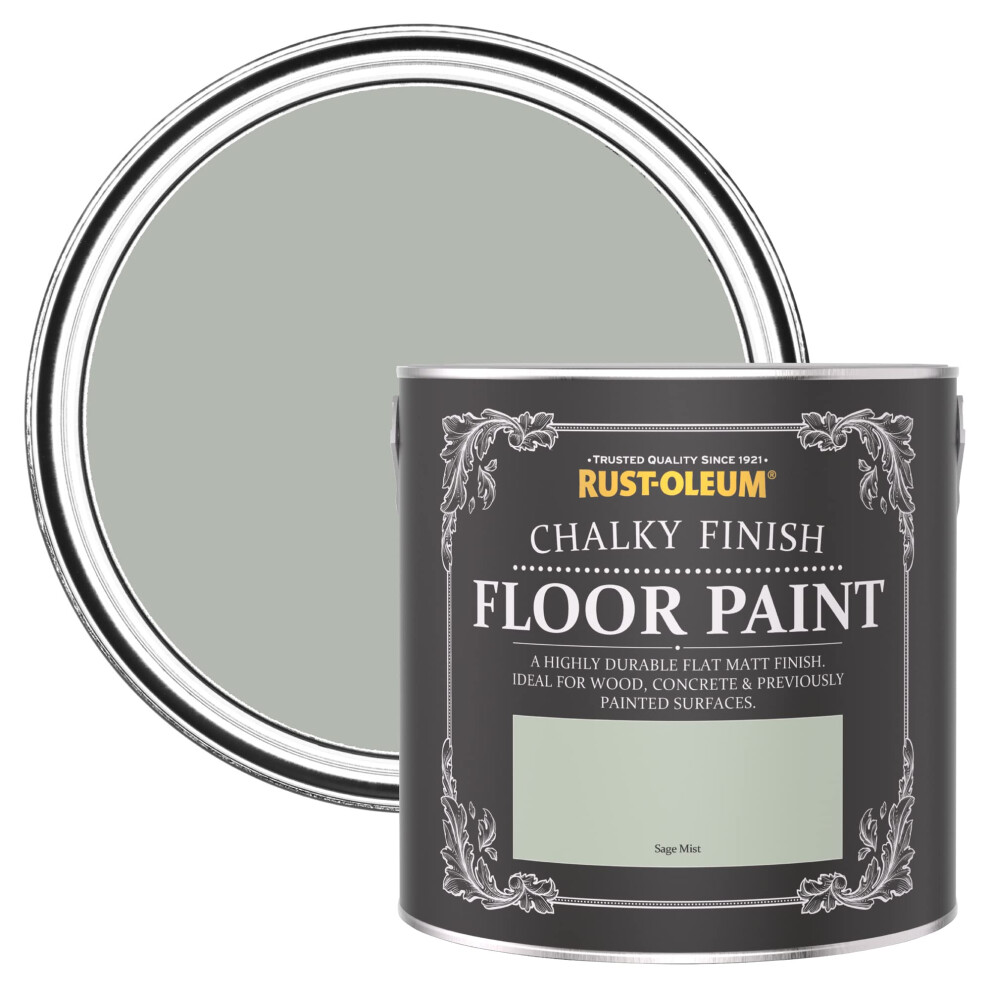 Rust-Oleum Green Scratch-Proof Floor Paint In Matt Finish - Sage Mist 2.5L 5013296208901
