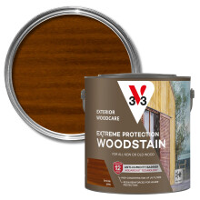 V33 Extreme Protection Woodstain for Exterior Wood, Dark Oak Satin, 2.5L