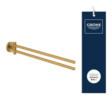GROHE Start Towel Bar (Metal, Pivotable 2 Arms, Concealed Fastening, Including Screws and Dowels, Easy to Fit), Size 439 mm