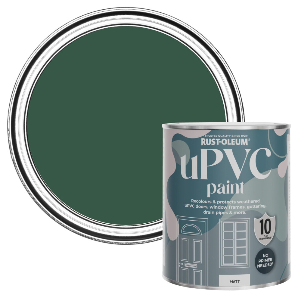 Rust-Oleum Green Upvc Door And Window Paint In Matt Finish - The Pinewoods 750Ml