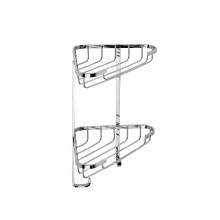Croydex Stainless Steel Small Corner Shower Caddy - Durable Steel Bathroom Shelves with Chrome Finish for Modern Bathrooms