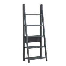 Timber Art Design UK Riva 5 Tier Bookcase Open Ladder Shelf Scandinavian Retro Ladder Bookcase Shelving Unit for Modern Living Room