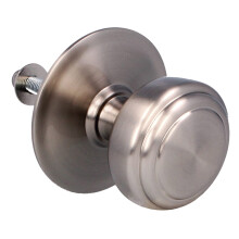 Amig - Model 12 Gold Round Solid Brass with PVD Finish for Exterior Doors | Handle Diameter 70mm | Height 68.5mm | Easy Assembly | Includes Fixing Nut