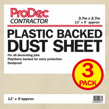 ProDec Contractor 3 pack 12ft x 9ft Contractor Poly Backed Dust Sheet