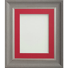 Frame Company Drummond Gunmetal Grey Photo Frame, Red Mount, 18x14 for 14x10 inch, fitted with perspex