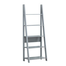 Riva Scandinavian 5 Tier Ladder Bookcase Industrial Organizer Display Shelving Unit for Modern Living Space Room Entryway Storage Furniture for