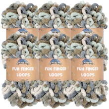 JubileeYarn Fun Finger Loops Yarn - Polyester Jumbo Weight Loop Yarn - 100g/Skein - Selene - 6 Skeins