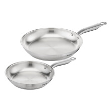 Tefal Virtuoso E492S225 24/28 cm Frying Pans, Induction, 10-Year Warranty, Premium Stainless Steel, Perfect Seize, Creative Recipes