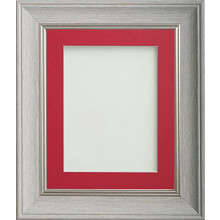Frame Company Drummond Pale Grey Photo Frame, Red Mount, 20x16 for A3 (16.5x11.75 inch, fitted with perspex)