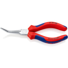 KNIPEX Flat Nose Pliers (Needle-Nose Pliers) Chrome-Plated with Multi-Component Handles 160 mm, 31 25 160