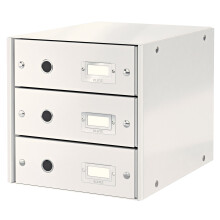 Leitz Drawer Cabinet, 3 Drawers, A4, Click and Store Range 60480001 - White