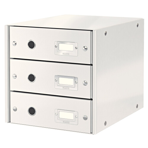 Leitz Drawer Cabinet, 3 Drawers, A4, Click and Store Range 60480001 - White