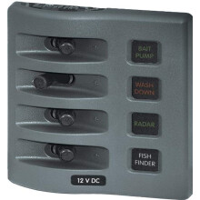 Blue Sea Systems 4304 Panel WD DC 12V Fused 4 POS Gry