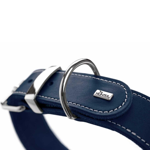 Hunter HUNTER AALBORG SPECIAL Dog Collar, Leather, Durable, Comfortable, 60 (M-L), Dark Blue 1
