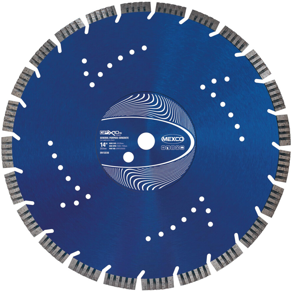 MEXCO GPX1535020 GPX10-15 Concrete Diamond Blade 350 x 20mm - Image 3