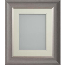 Frame Company Drummond Gunmetal Grey Photo Frame, Double Ivory Mount, 20x16 for 16x12 inch, fitted with perspex