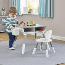 Liberty House Toys Kids Scandi Table and Chair Set Grey & White