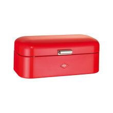 WESCO Grandy bread bin in red, powder-coated sheet steel, ventilation holes and sturdy handle, 41 x 25.5 x 16.5 cm