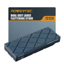 POWERTEC Large Flattening Stone, 120/320 Dual Grit Sharpening Stone Flatener, Diamond Grooves Sharpening Stone Fixer for Whetstone, Wet Stone