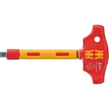 Wera 410 i VDE B RA VDE-Insulated T-Handle Adapter Screwdriver with Ratchet for 3/8" sockets - 05005122001