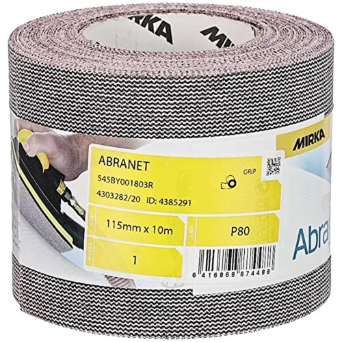 Mirka Abranet abrasive roll 115 mm x 10 m Grit P80 Hook & Loop 1