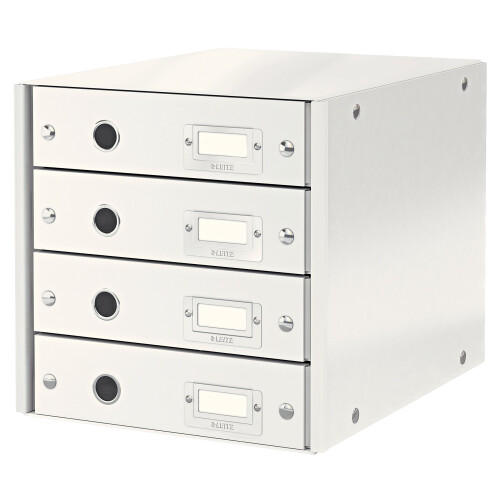 Leitz Drawer Cabinet, 4 Drawers, A4, Click and Store Range 60490001 - White