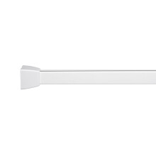 Croydex Professional Profile 800 L-Shaped Shower Rail with Ceiling Support/Hooks and Gliders, 76 x 167.5 cm, White