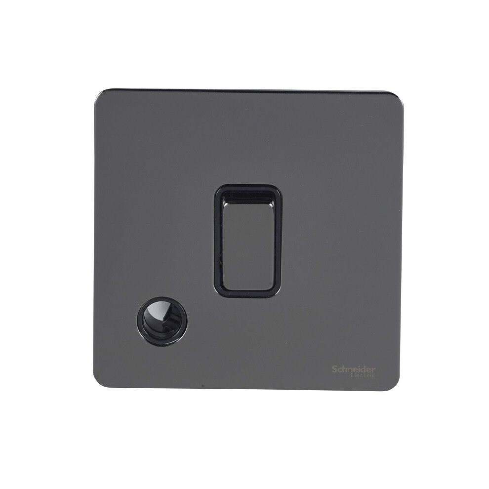Photos - Other Electrical Equipment Schneider Electric Ultimate Screwless Flat Plate - Single Light Switch with Flex Outlet, Double Pole, 20AX, GU2413BBN, Black 