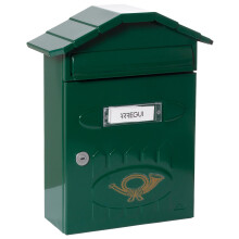 Arregui Villa - Outdoor Letterbox (Steel, 360 x 298 x 120 mm), Green, E5003