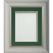 Frame Company Drummond Range Pale Grey 20x16 inch Picture Photo Frame with Bottle Green Mount for Image A3 * Choice of Sizes* Fitted with Real Glass