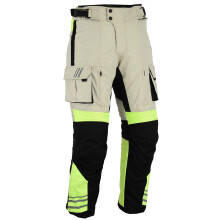 Bikers Gear Australia Hi Viz Safety GloRider Motorcycle Waterproof Trousers with CE1621-1 Removable Armour UK34S-EU44S
