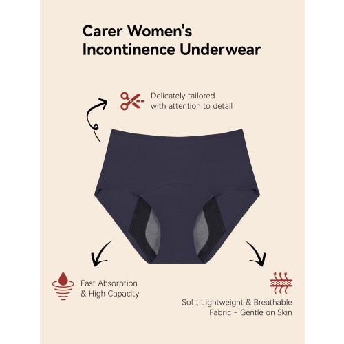 Carer 3 Pack Women's Incontinence Pants 150ml Absorbency 1