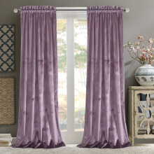 Roslynwood Luxurious Velvet Curtains - Noise Absorbing Velvet Drapes with Rod Pocket for Dining Room/Party Decor, Lavender 52Wx108L /2 Panels