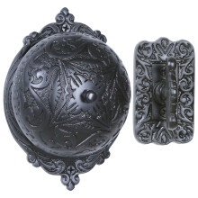 A29 Oil Rubbed Bronze Twist Doorbell, Solid Brass Wireless Mechanical Chime, Victorian Style Ringer