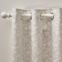 Catherine Lansfield Brooke Floral 66x90 Inch Lined Eyelet Curtains Two Panels Natural