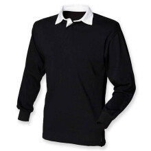 (5XL, Black/White) Front Row Mens Classic Long-Sleeved Rugby Shirt