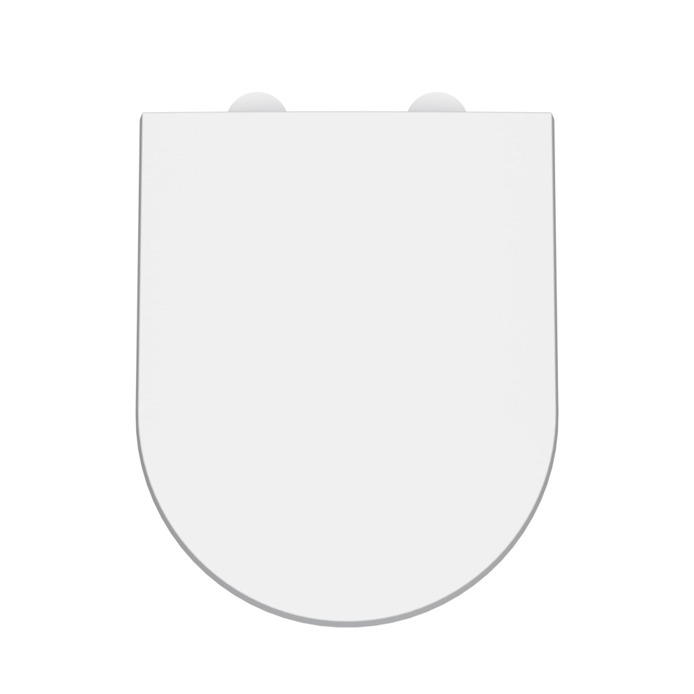 nuie White Soft Close D Shaped Toilet Seat - Modern Design - Easy Clean - Top/Bottom Fix - Image 6