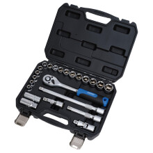 Draper 24229 HI-TORQ Metric Socket Set, 1/2" Sq. Dr. (23 Piece)