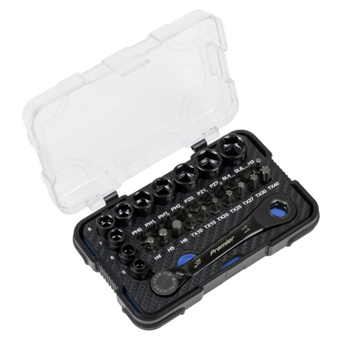 Sealey Sealey Premier Black Go-Through Lock-On Low Profile Socket & Bit Set 31pc - AK2112