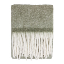 furn. Cozy Throw – Soft Textured Woven Blanket with Tassels (Green - 140x180cm)