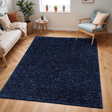 Livabliss Claire Shaggy Berber Rug 120x170 cm, Living Room & Bedroom, Soft Plush Thick Pile, Neutral Boho Fluffy Style, Easy Care, Navy Blue