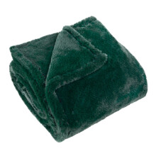 furn. Kallu Faux Fur Throw – Earthy Soft Fluffy Decorative Throw with Oxford Edge (Needle Green - 150x200cm)