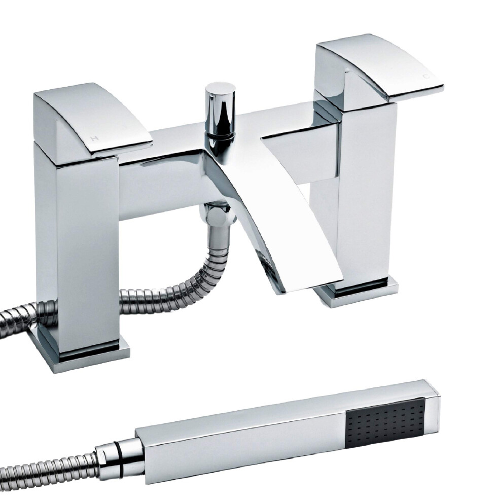 Nuie Bath Shower Mixer Tap - Chrome Silver - Waterfall Spout - Ceramic Disc - Brass ABS - Image 6