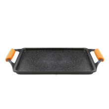 WECOOK! Ecochef Titanium Induction Roasting Pan, 37 x 25 cm, 5 Layers Non-Stick Quantanium Eco-Friendly Without PFOA, Silicone Handles